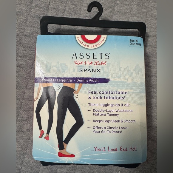 Assets By Spanx Pants - Assets by Spanx Seamless Shaping Leggings Denim Wash Deep Blue Size S